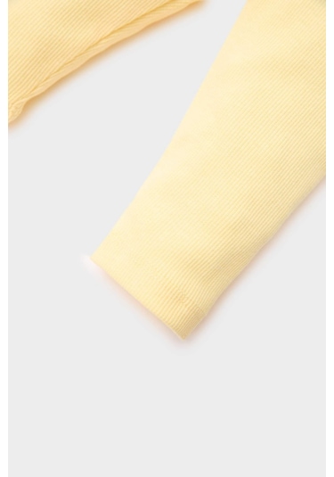 DeFacto Kız Bebek Beli Lastikli Fitilli Kaşkorse Tayt E6364A525SPYL118 Sarı