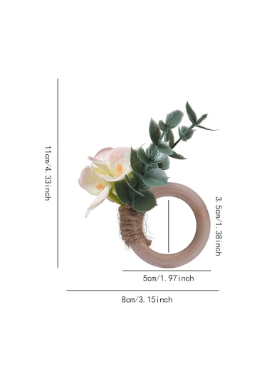 Homyl 6x Peçete Halkaları Parti Çiçekli Mutfak Festivali Tokaları Açık Sarı
