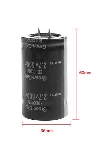 Yunboo 2.7v 500f Otomobil Süper Farad Kondansatörü, 35x60 Boyut, Metal Folyo Malzeme, 5 Adet Paket