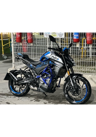 Cf Moto Nk 250 Sticker Orta Şase Duman Modeli Mavi
