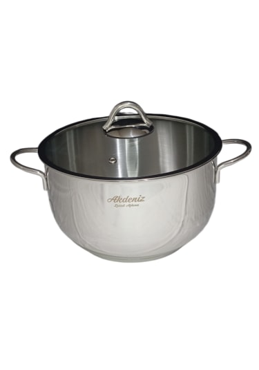 16 Cm Cam Kapaklı Derin Çelik Tencere