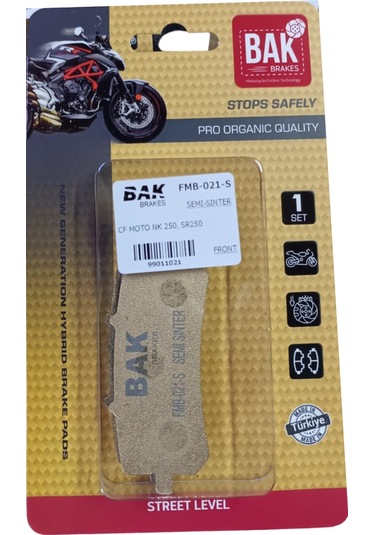 Bak Brakes Fmb-021-s Cf Moto Nk 150 Abs, Nk250 Eski Model Rks Vieste 249 Ön Fren Balatası Yarı Sinter Fmb-021-s