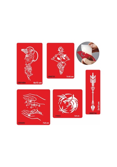 Doğruluk Sembolleri 5 Li Set Geçici Dövme Kına Şablonu