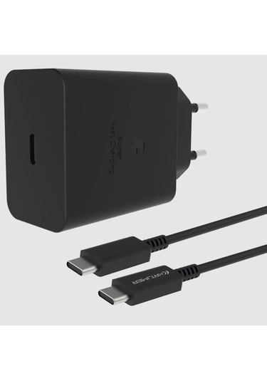 Katjmer Kj-45p-cc 45w Pd Şarj Adaptörü Type-c To Type-c Kablo Siyah