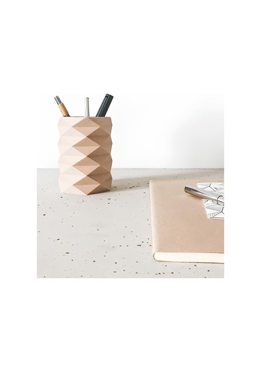 Dekoratif Beton Kalemlik Masa Üstü Çok Amaçlı Organizer Banyo Ve Ofis Düzenleyici Kahve Tonlarına Yakın