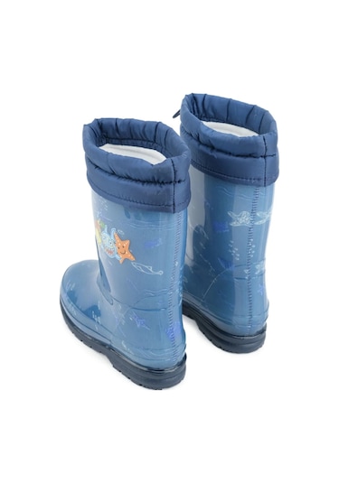 Gezer 00674 Erkek Çocuk Termal Astarlı Su Yağmur Geçirmez Çizme Lacivert