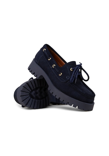 Deery Kadın Hakiki Süet Lacivert Marin Loafer - 02036zlcvc01