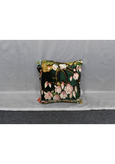 Zehra Abla Halı Yeni Kadife Dokuma Dekoratif Kilim Kırlent Yastık Kılıfı 6067