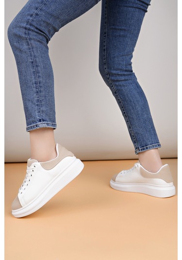 Luis A Costa Lc109 Beyaz Bej Süet Kadın Sneaker Renkli