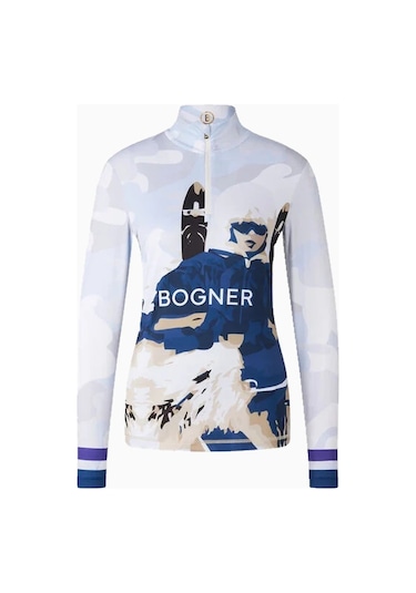 Bogner Sport First Layer Beline Termal Kadın Kayak Içlik İçlik Beyaz - Mavi