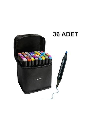 36 Lı Profesyonel Marker Boya Kalem Seti Çantalı