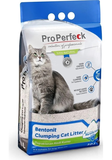 Pro Perfeck Marsilya Sabun Kokulu İnce Taneli Bentonit Kedi Kumu 10 L