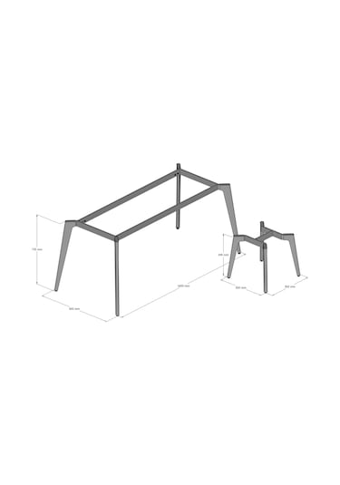 Api Design Kale Metal Ofis Çalışma Masa Ayağı Ahşap-cam-mermer İçin Uygun Siyah