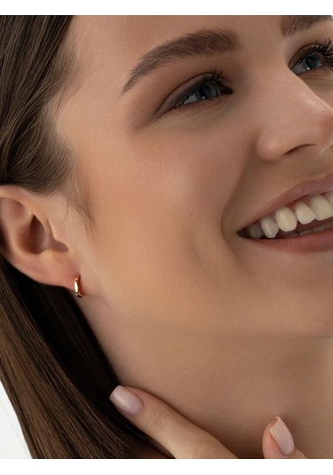 925 Lıght Gümüş Kaplamalı Halka Küpeler 143724656 Altın