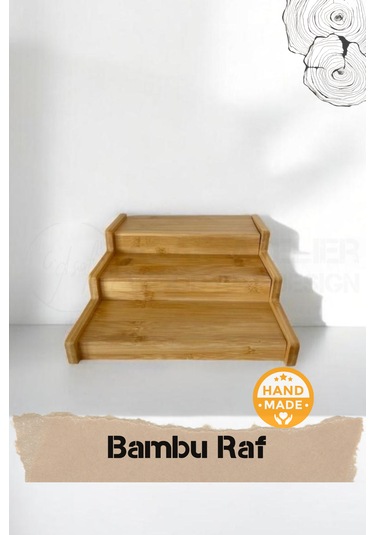 El Yapımı Bambu Ahşap Raf Ahşap