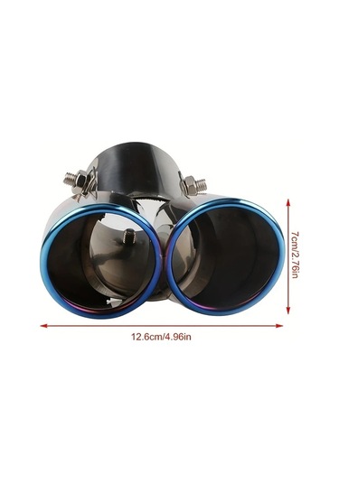 Elmpaly Kavisli Eğimli Ağız Kırmızı Mavi Evrensel Egzoz Redüktörü Modifiye Malzemeleri