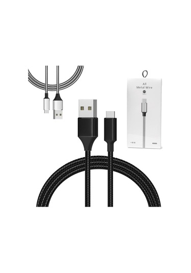 Powermaster 3799 Type-C Metal Şarj Ve Data Kablosu 1Mt 2.1A