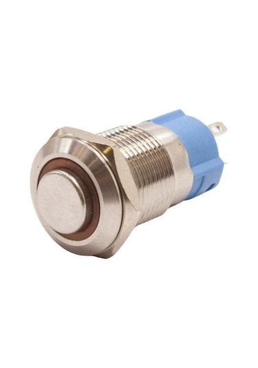 12A-G1Z-E 12Mm Çıkık Anahtarlı Işıklı Metal Buton - Sarı