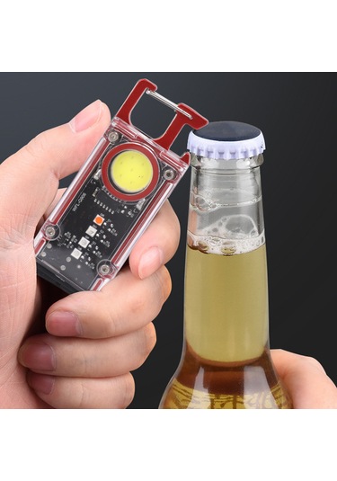 Geeroyoo 800 Lümen Cob Anahtar Zinciri Işığı - Yenilenebilir Mini Led Feneri, Açıcı Ve Acil Işık Modları, Dış Mekan El Feneri Kırmızı Kırmızı