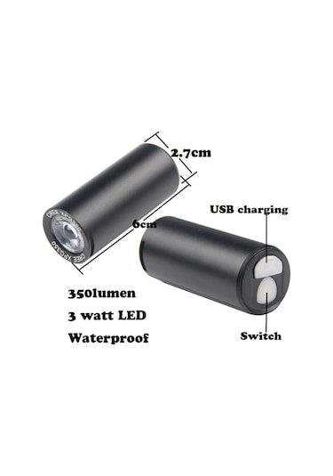 Forte Gt 350 Lümen Raypal Mini Bisiklet Ön Farı Xbyc 6114 Usb Şa Siyah