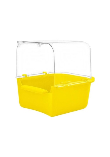 Bird Life Bülbül Kanarya Muhabbet Kuşu Banyoluğu 12.5 x 12 x 13 CM Sarı