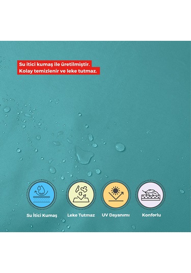 Xpermate 2'li Sandalye Minderi Su İtici Kumaş 40 x 40 CM Turkuaz