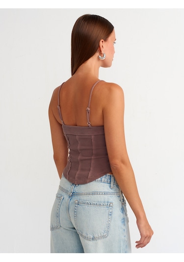 Dilvin Crop Top 101a20794 Kahve