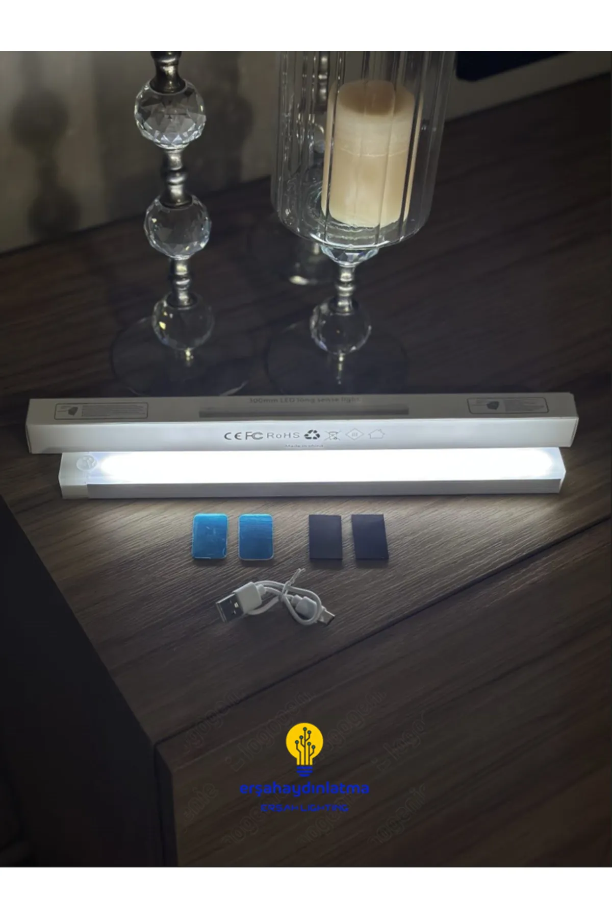 Hareket Sensörlü Led Lamba 30 Cm Beyaz Beyaz