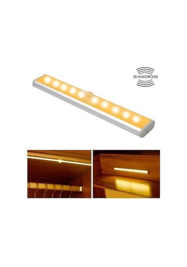 Novahub 2w 10 Led Sıcak Beyaz Geniş Ekran Akıllı İnsan Vücudu Sensörlü Işık Led Koridor Dolap Işığı, Pil Sürümü Çok Renkli