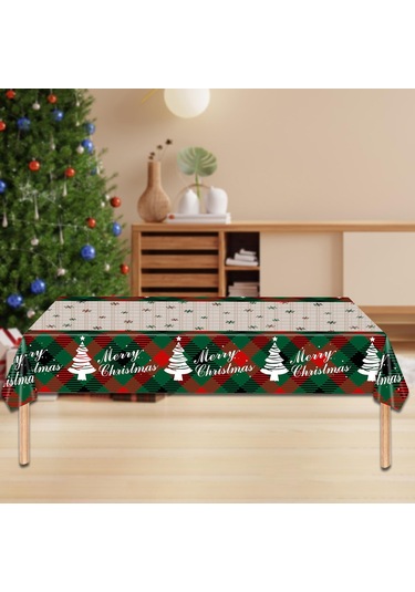 Homyl Yılbaşı Tek Kullanımlık Masa Örtüsü Tatil Su 1 Adet Kar Tanesi