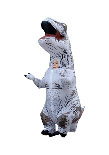 Noel Anaokulu Çocuk Tatil Yaratıcı Performans Şişme Kostüm Çocuk Tyrannosaurus Rex Beyaz Yükseklik 1.1-1.4 M Standart