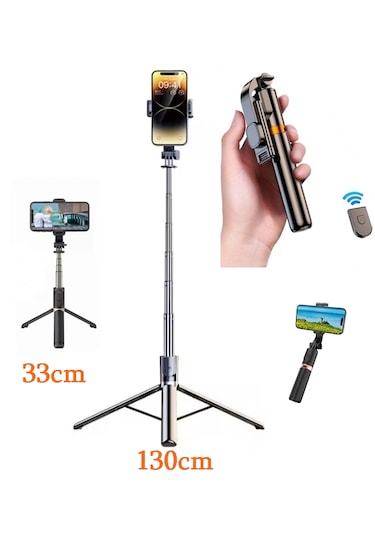 K8 2in1 Bluetooth Kumandalı 130cm Telefon Tripodu Selfie Çubuğu