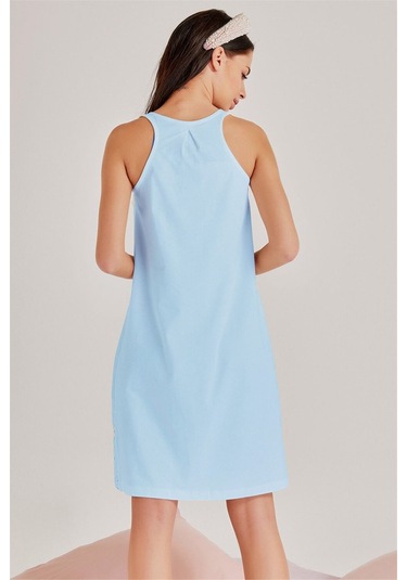 Magic Form 30108 Kadın Mavi Lohusa Sabahlık Gecelik Takım