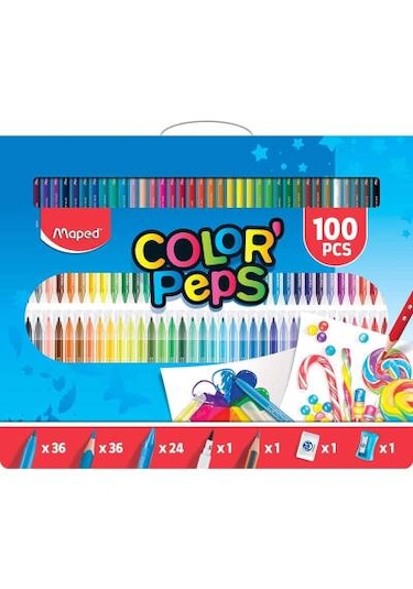 Maped Colorpeps 100 Parça Boya Seti Çantalı Boya