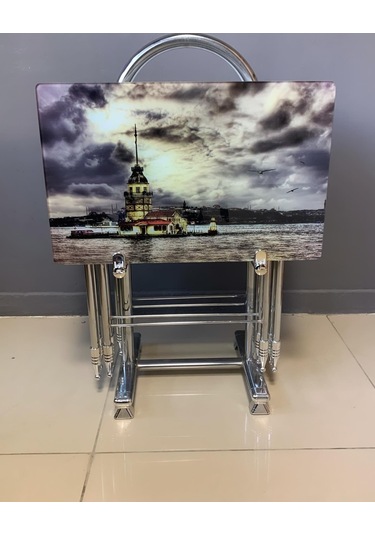 Camlı Çanta Sehpa, Sehpa, Zigon, 4lü Zigon, Çanta Sehpa-kızkulesi