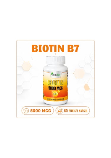 Biotin 5000 Mcg 5 Kutu 300 Bitkisel Kapsül Biotin Takviye Edici Gıda