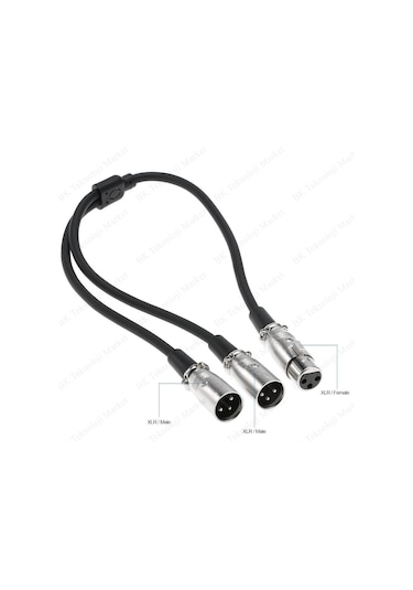 3 Metre Xlr Dişi 2Xlr Erkek Mikser Mikrofon Ses Splitter Y Kablo