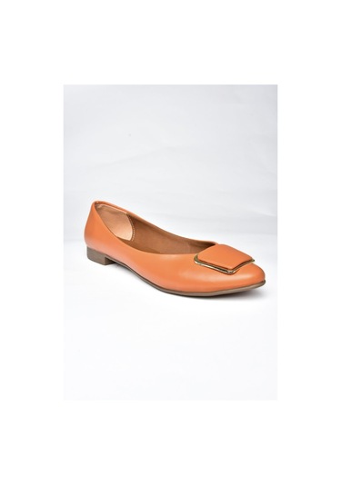 Fox Shoes P726776309 Turuncu Toka Aksesuarlı Kadın Babet Turuncu