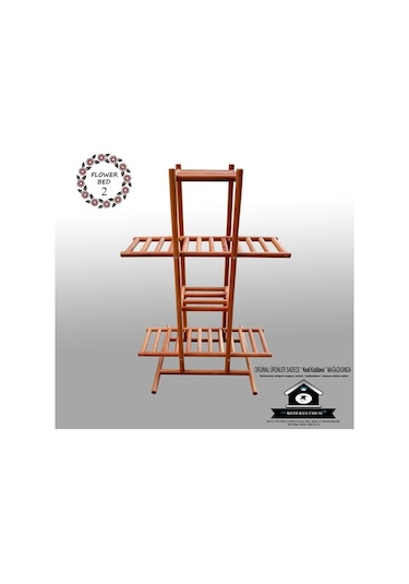 Eskitme Ahşap Çiçeklik - Dekoratif Çiçek Standı -Saksılık-