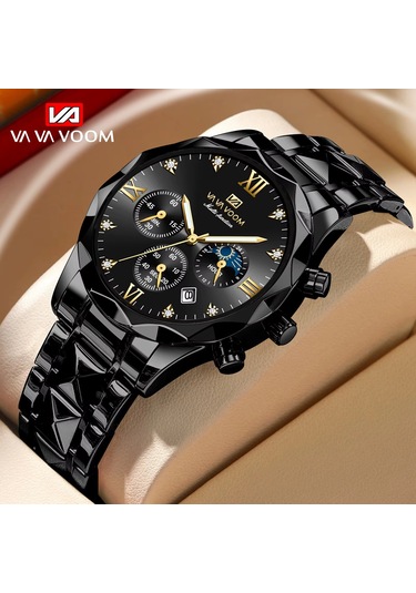 Geeksen Va Va Voom 2741 Kuarc Kol Saati - 42mm Mavi Ekran, 30m Su Geçirmez, Gümüş Çelik Kordon, Roman Rakamlar, Gün/tarih Gösterimi Gümüş - Mavi