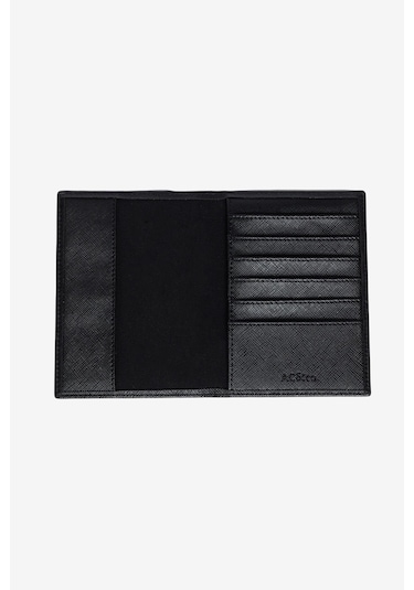 Ac&co / Altınyıldız Classics Erkek Siyah Özel Hediye Kutulu Suni Deri El Yapımı Pasaportluk Siyah