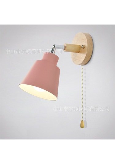 Hangfox Gri Ahşap Perde Anahtarlı Duvar Lambası, Modern Minimalist Stil, Odalar Ve Salonlar İçin Dekoratif Aydınlatma, Abd Uyumlu 12cm Taban , E27 Feneri Hariç Diğer