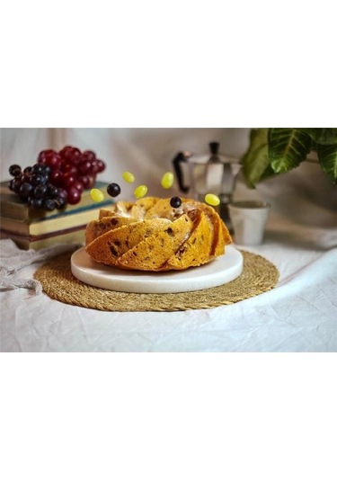 Akayev Mermer 28 Cm Kalın Beyaz Sunum Tabağı Yağ Standı Beyaz