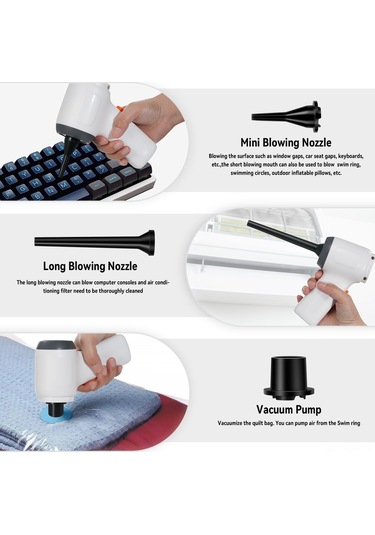 Jeehugo Aumotop Cv103 El Tipi Araç Süpürgesi: Toz Alma, Vakumlama, Üfleme, Lastik Şarj Etme, Filtreli, Type-c Şarjlı