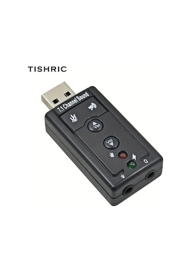 Globalbloom Siyah Tıshrıc Usb 7.1 Ses Kartı 3d Efekt Mikrofon Ses Kontrolü