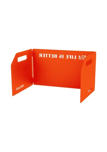 Kamp Sobası Katlanabilir Ön Cam Üç Katlı Plaka Brülör Yürüyüş Için Rüzgar Perdesi - Turuncu Çok Renkli