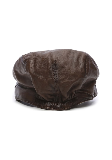 Tamer Tanca Erkek Hakiki Deri Taba Şapka 524 London-y Sapka Taba