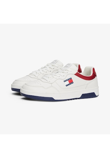 Tommy Hilfiger Jeans Cupsole Leather Erkek Beyaz Spor Ayakkabı Em0em01443 Beyaz