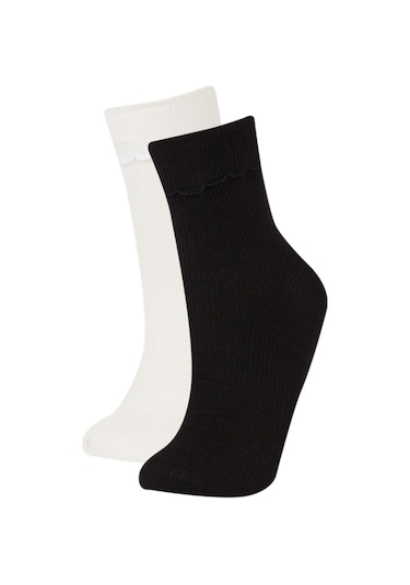 DeFacto Kadın Kurdele 2'li Pamuklu Uzun Çorap E2048AXNSKR1