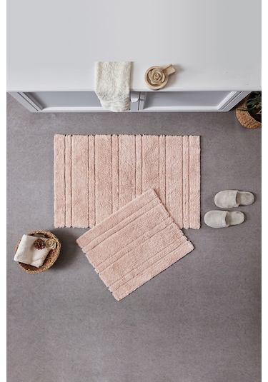 Doquhome Pera Banyo Paspası Pudra 60x100cm Pudra